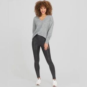 SPANX Women's Faux Leather Foiled Snake Leggings
